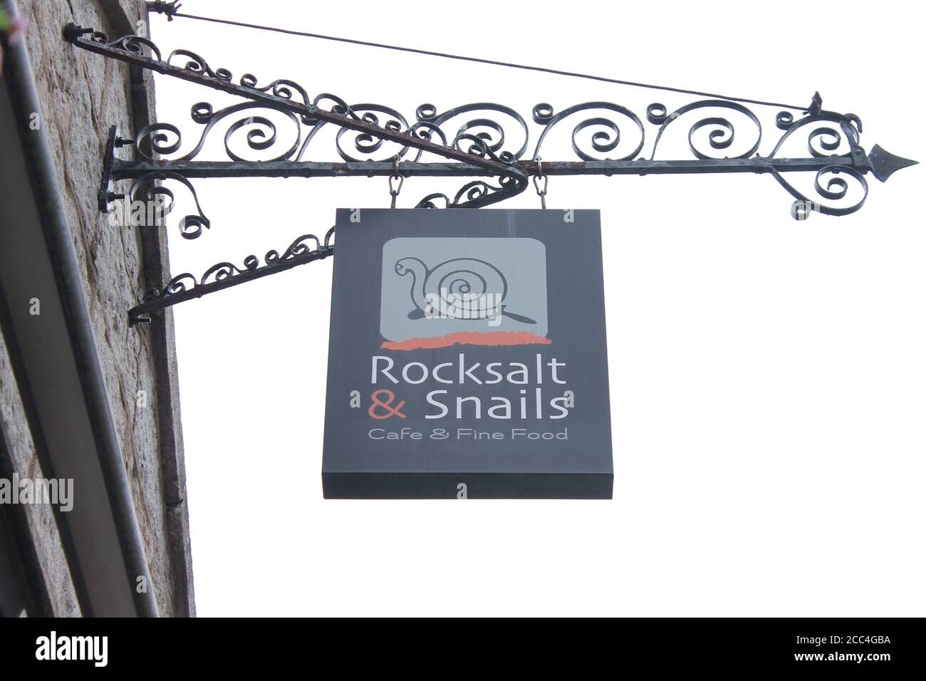 Rocksalt y caracoles restaurante signo colgante Foto de stock
