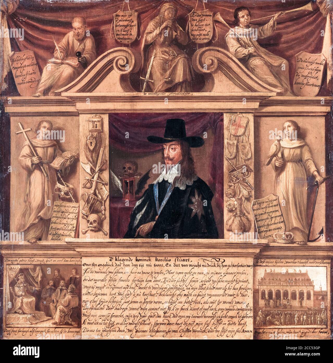 Carlos I (1600-1649), Rey de Inglaterra, pintura alegórica alrededor de 1650 Foto de stock