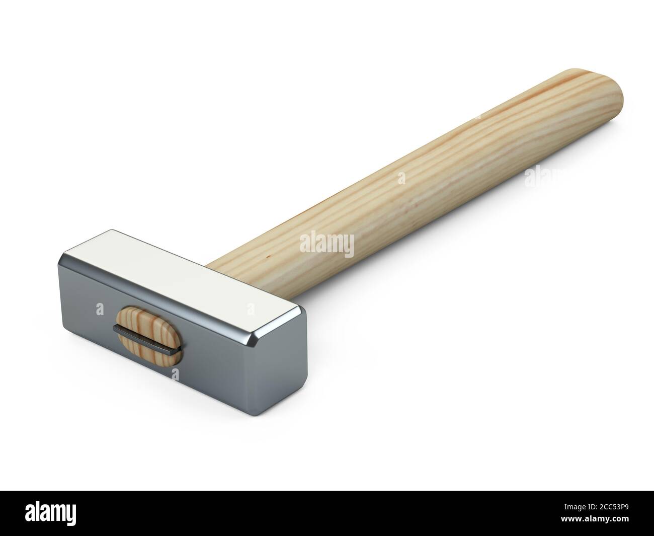 Haga un martillo grande con un mango de madera. ilustración de primeros  planos en 3d aislada sobre un fondo blanco Fotografía de stock - Alamy