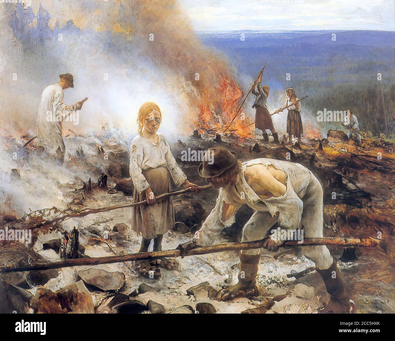 Jarnefelt Eero - bajo el Yoke (el golpe de quemadura) - Escuela finlandesa  - siglo XIX Fotografía de stock - Alamy