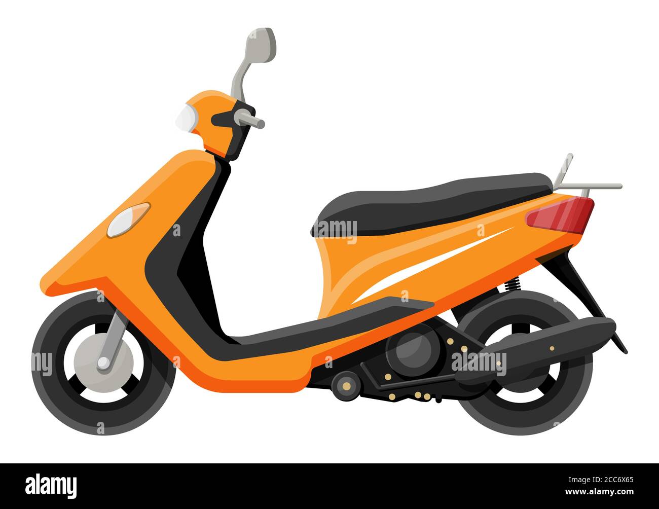 Scooter de motor naranja aislado en blanco. Vehículo urbano, transporte  urbano. Moto moderna. Ilustración de vector plano de dibujos animados  Imagen Vector de stock - Alamy