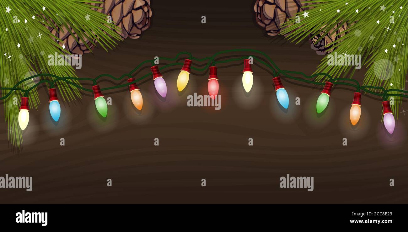 Brillante guirnalda eléctrica para el diseño de Navidad Imagen Vector de  stock - Alamy