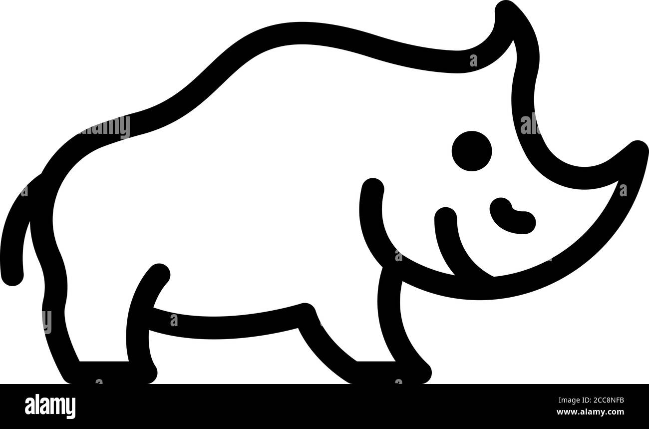 Rinoceronte enojado. Diseño de logotipo monocromo: vector de stock (libre  de regalías) 2330904513