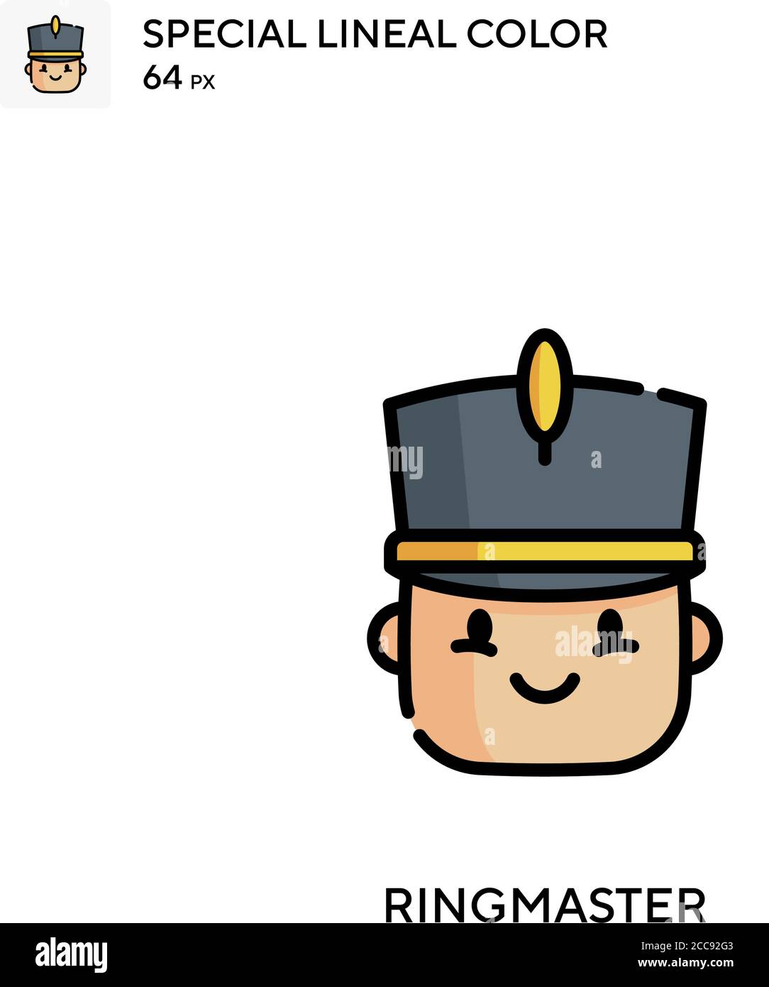 Ringmaster icono de vector de color lineal especial. Plantilla de ...