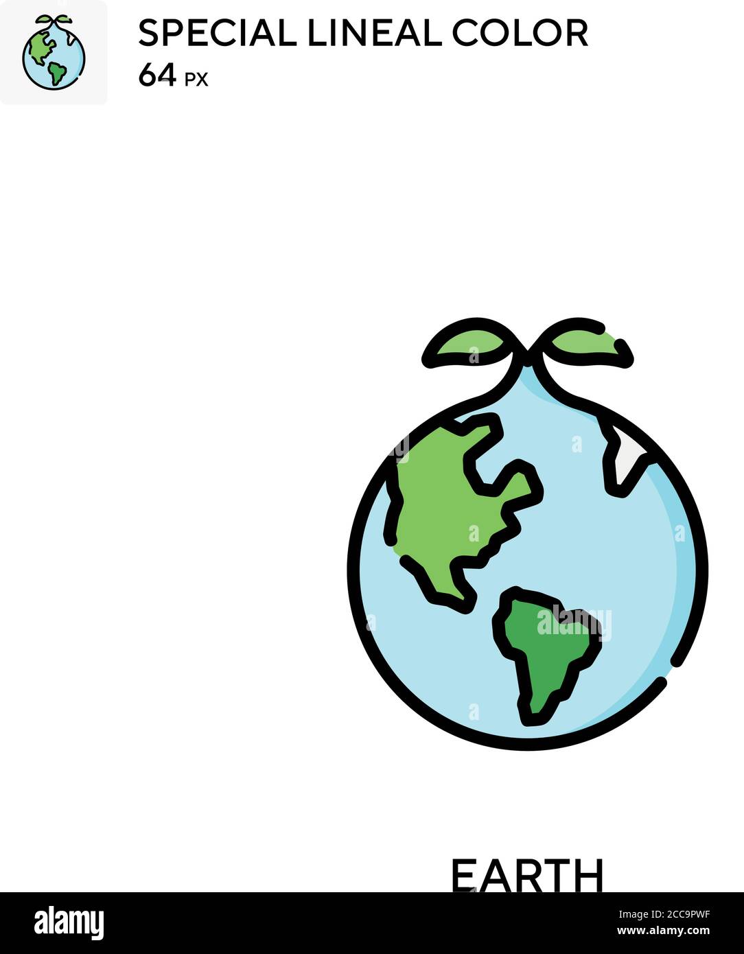 Tierra icono de vector de color lineal especial. Plantilla de diseño de ...