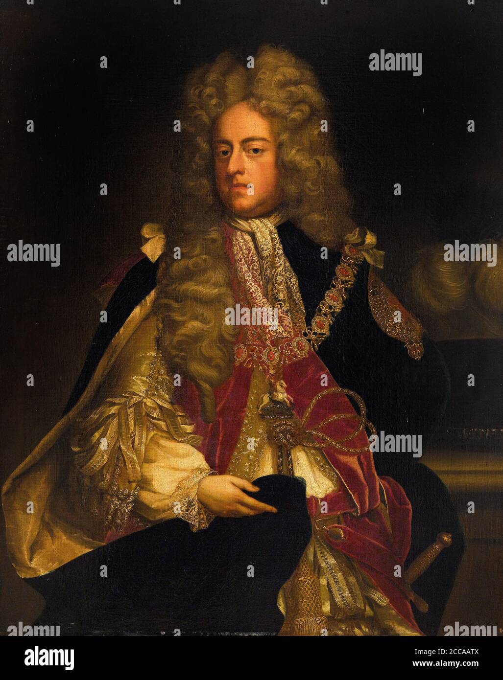 Retrato del rey Jorge I de Gran Bretaña (1660-1727). Museo: COLECCIÓN PRIVADA. Autor: ANÓNIMO. Foto de stock