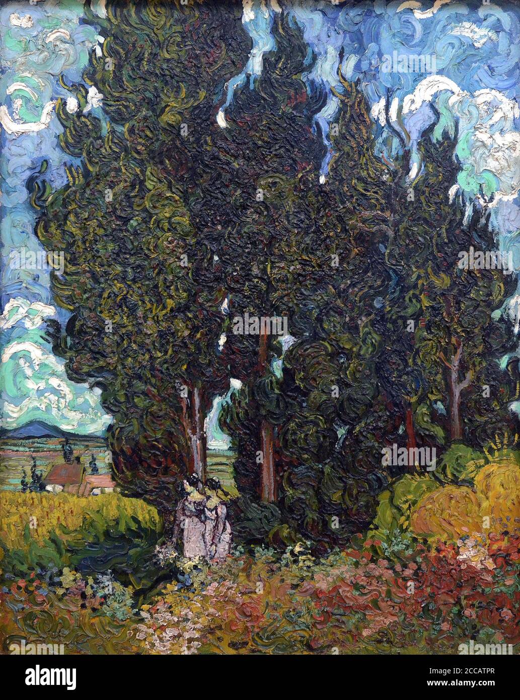 Cipreses con dos figuras. Museo Museo