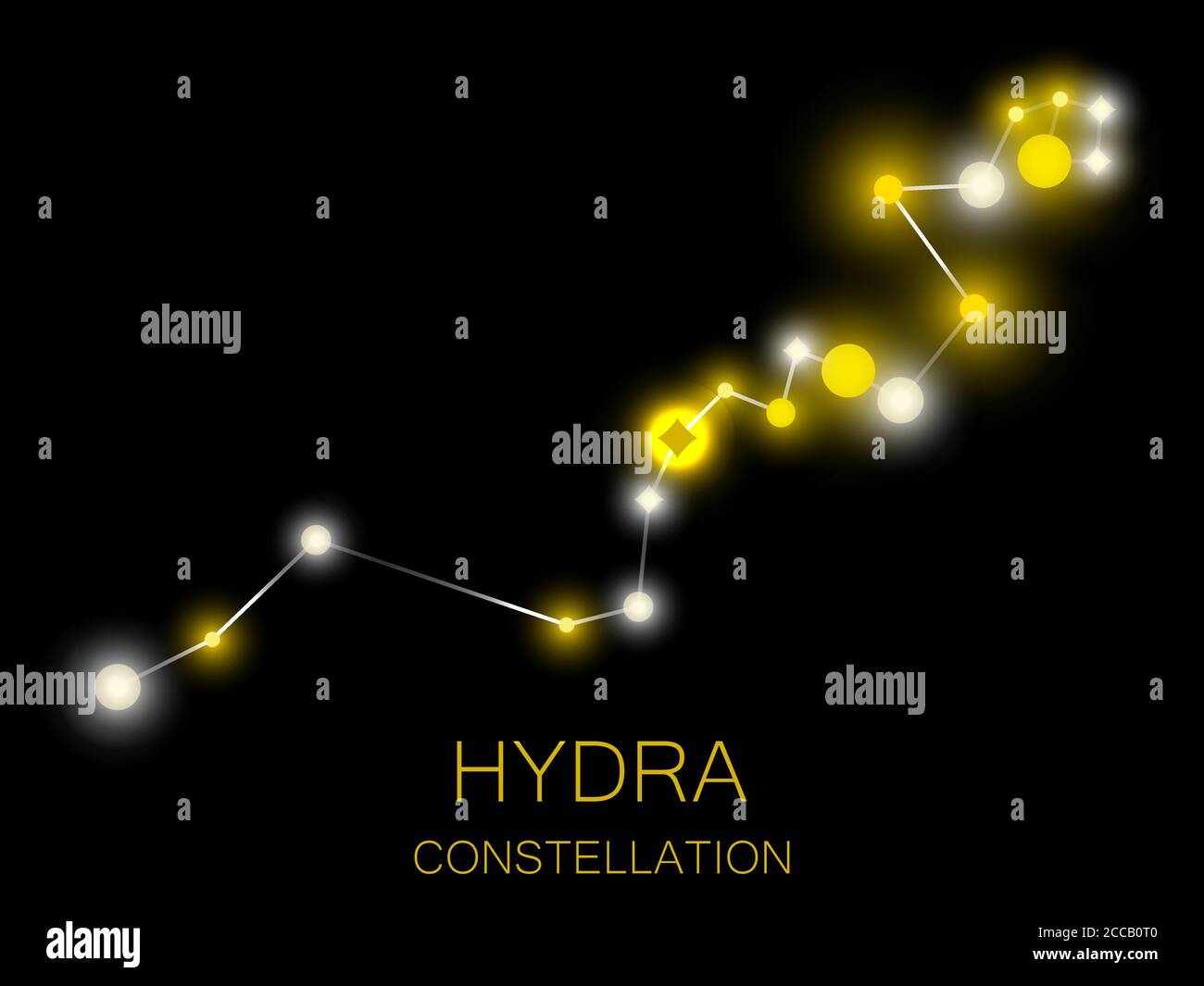 Constelaci N De Hydra Estrellas Amarillas Brillantes En El Cielo Nocturno Un C Mulo De