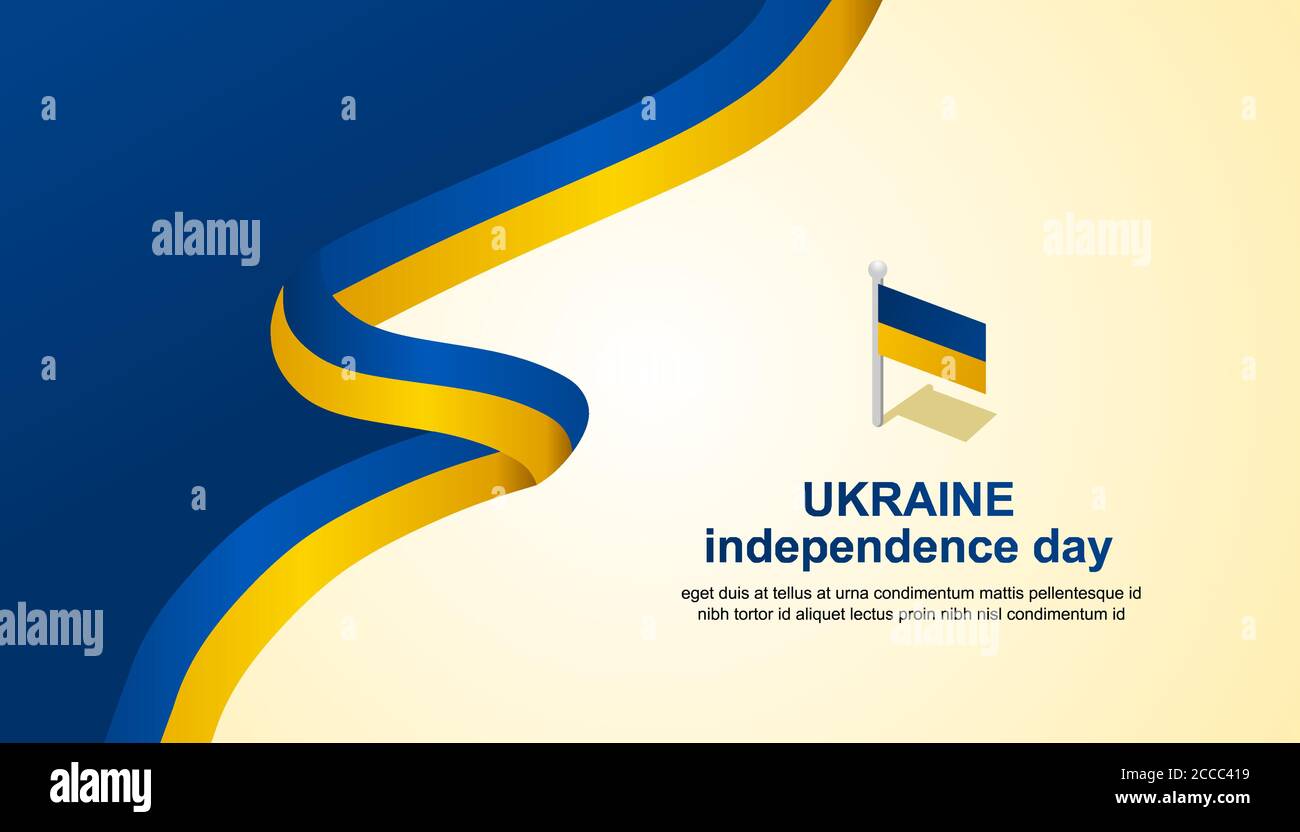 Cartel del día de la independencia de ucrania, para dar la bienvenida al importante día de Ucrania el 24 de agosto, el tamaño adicional incluye capa por capa Ilustración del Vector