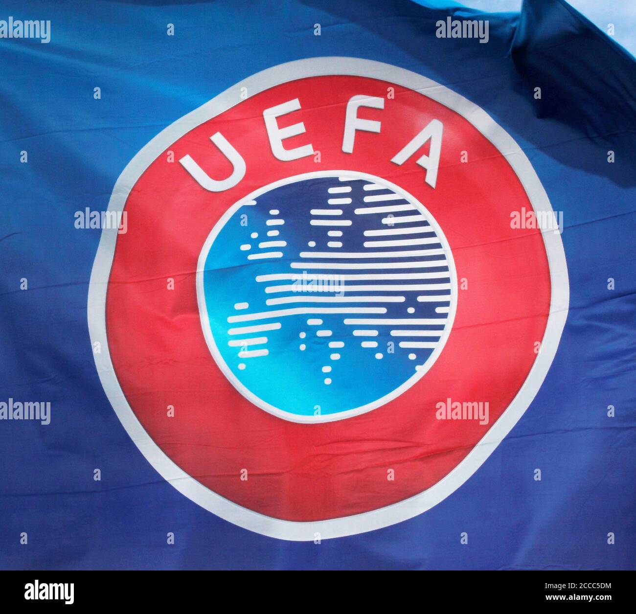 Emblema de la UEFA / logo Foto de Tony Henshaw Foto de stock