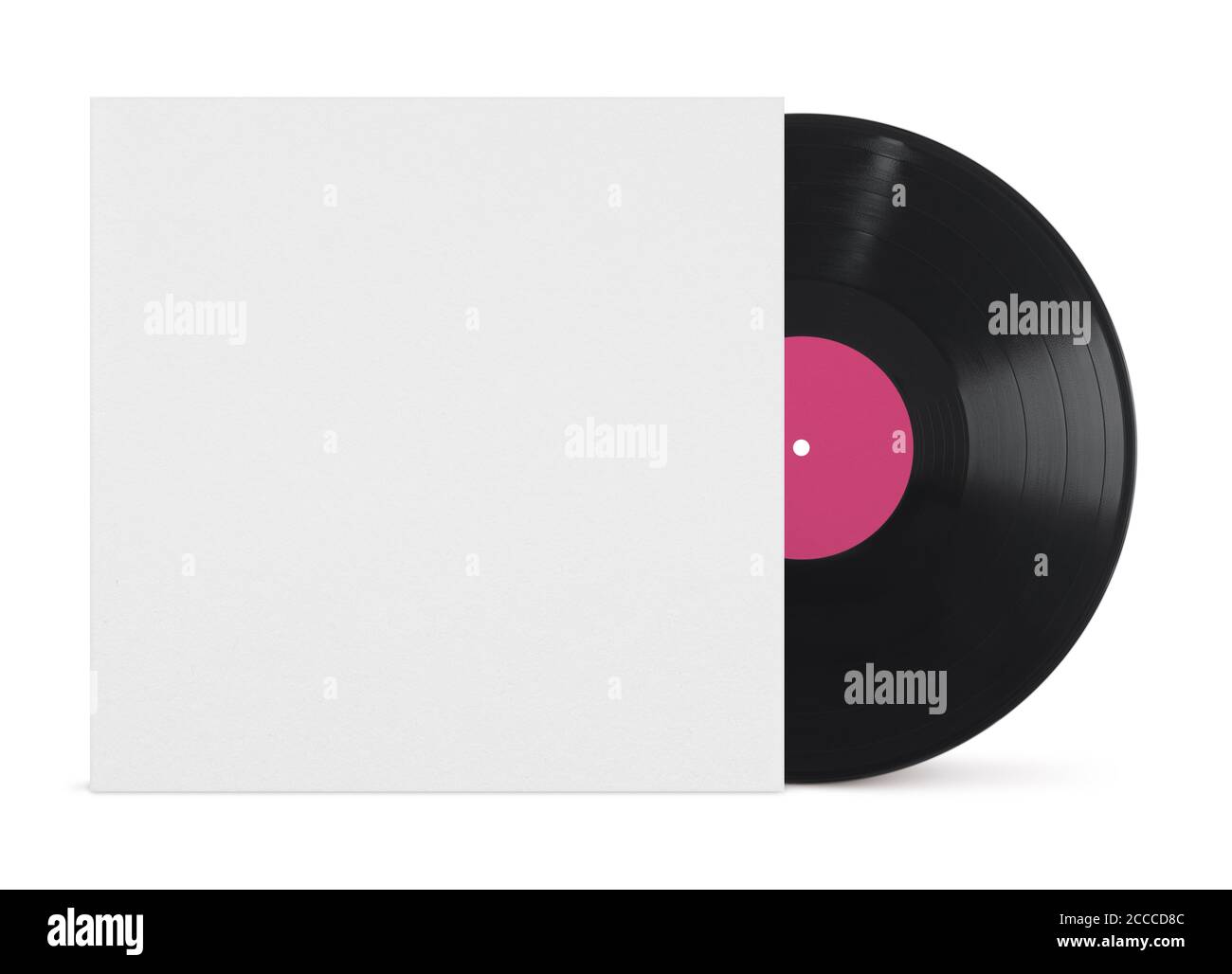 Disco lp de vinilo de gramófono de música 3d con icono de portada cerrado  aislado en blanco