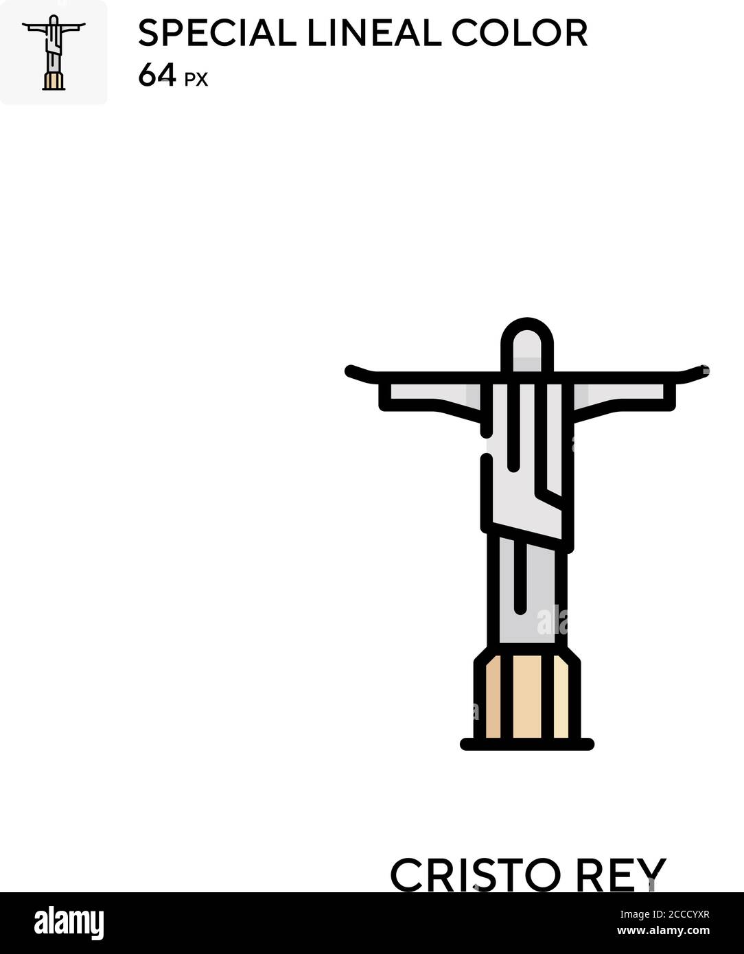 Cristo rey icono de color lineal especial. Plantilla de diseño de símbolos  de ilustración para elemento de interfaz de usuario móvil web. Pictograma  moderno de color perfecto en trazo editable Imagen Vector