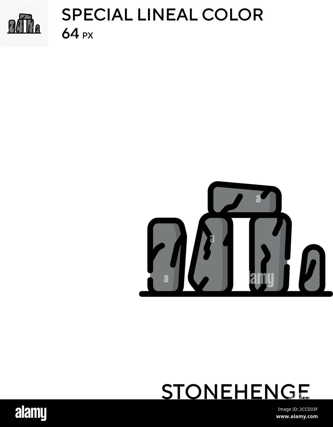 Stonehenge icono de color lineal especial. Plantilla de diseño de símbolos de ilustración para elemento de interfaz de usuario móvil web. Pictograma moderno de color perfecto en trazo editable Ilustración del Vector