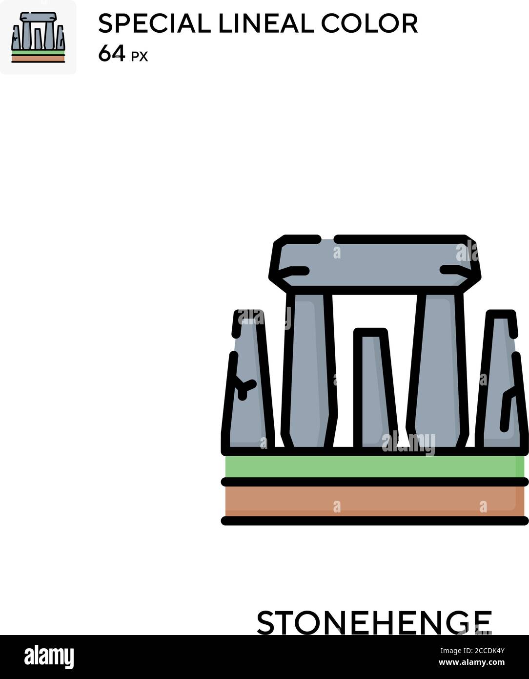Stonehenge icono de color lineal especial. Plantilla de diseño de símbolos de ilustración para elemento de interfaz de usuario móvil web. Pictograma moderno de color perfecto en trazo editable Ilustración del Vector