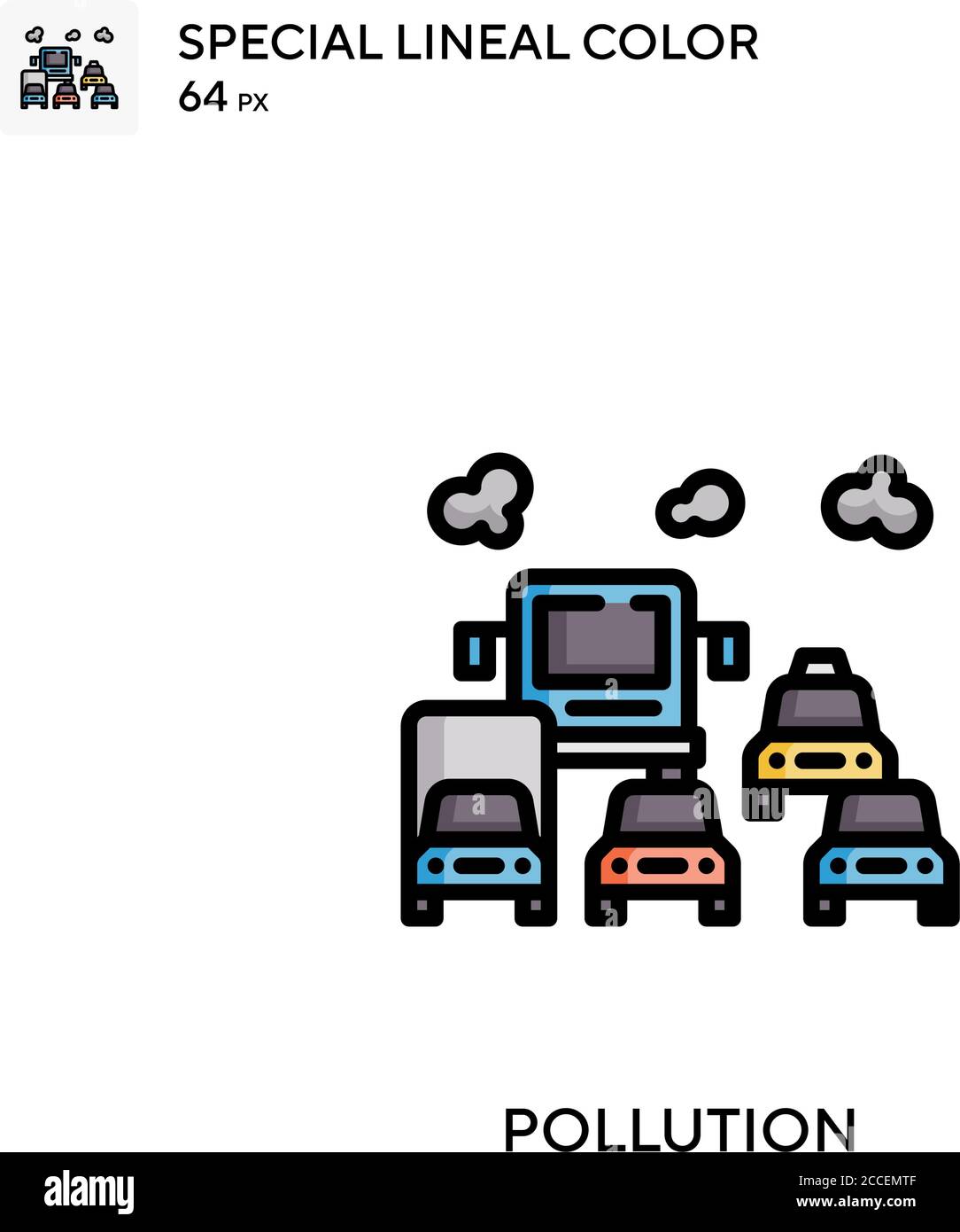 Contaminación icono de color lineal especial. Plantilla de diseño de símbolos de ilustración para elemento de interfaz de usuario móvil web. Ilustración del Vector