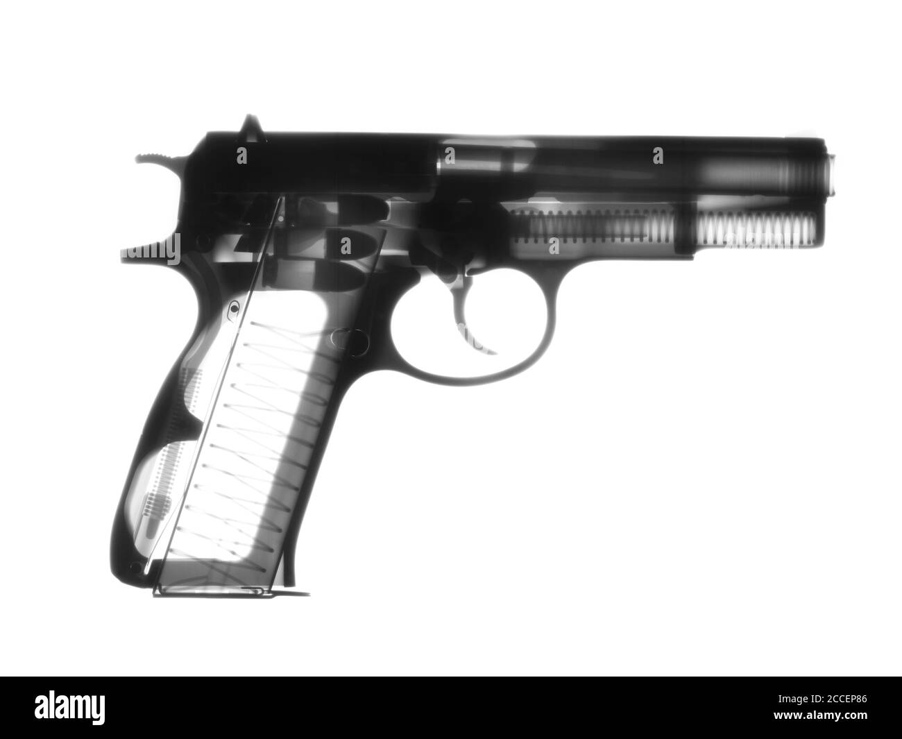 Pistola, rayos X. Foto de stock