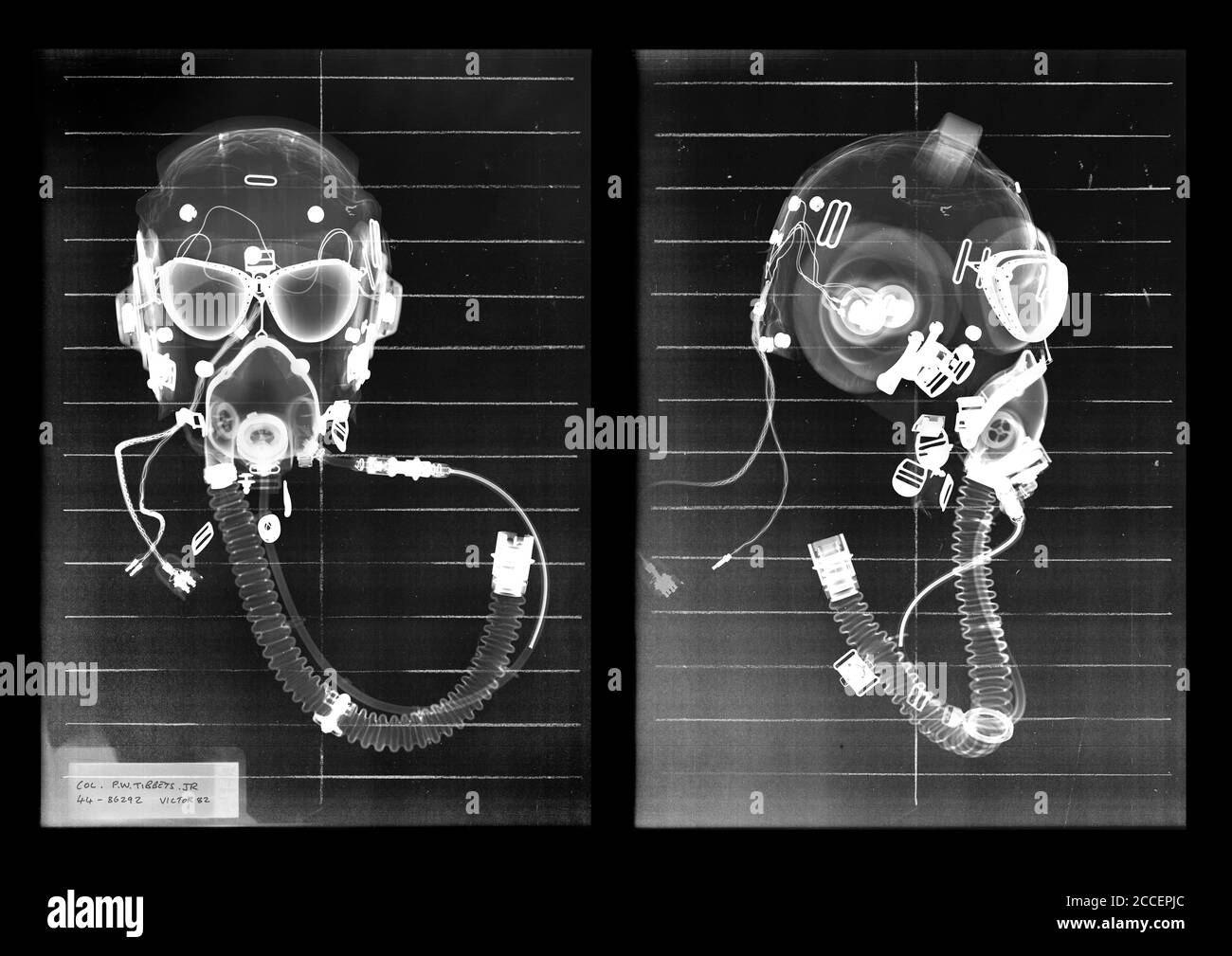 Cascos de piloto, rayos X Fotografía de stock Alamy