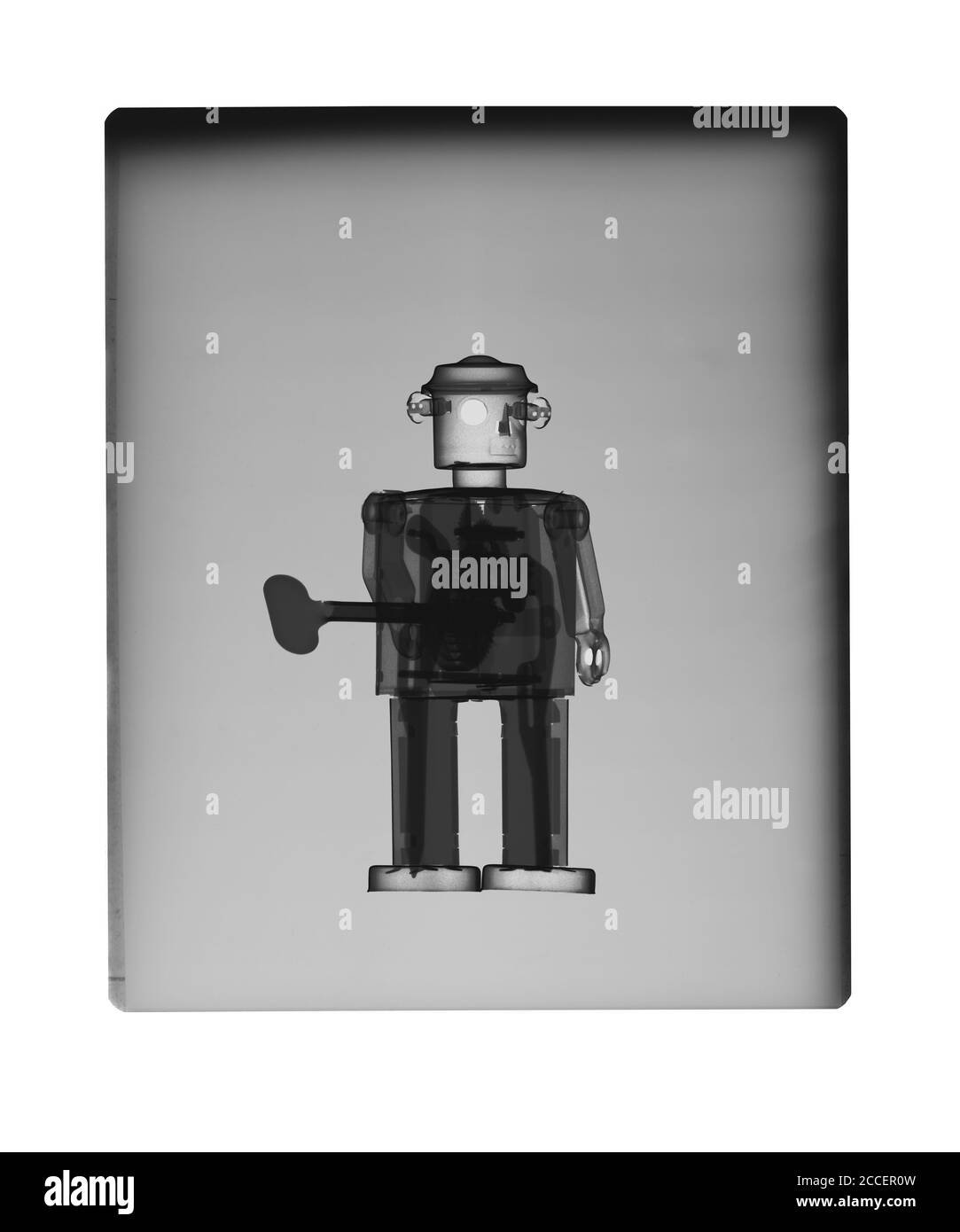 Robot de juguete, rayos X. Foto de stock