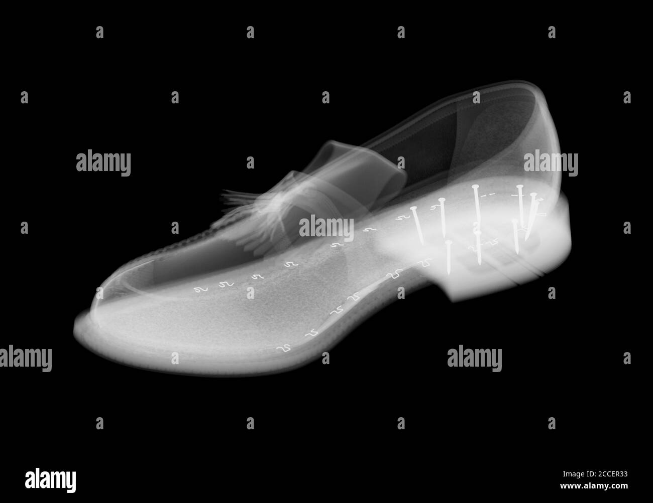 Zapato de Brogue, rayos X. Foto de stock