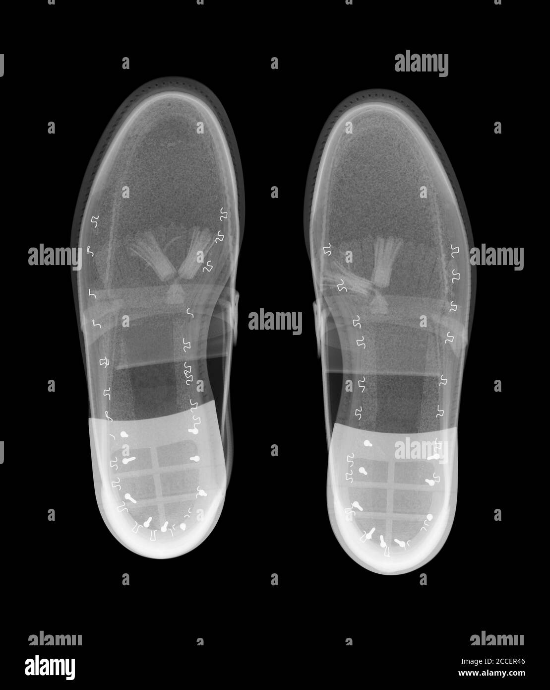 Zapatos, rayos X. Foto de stock