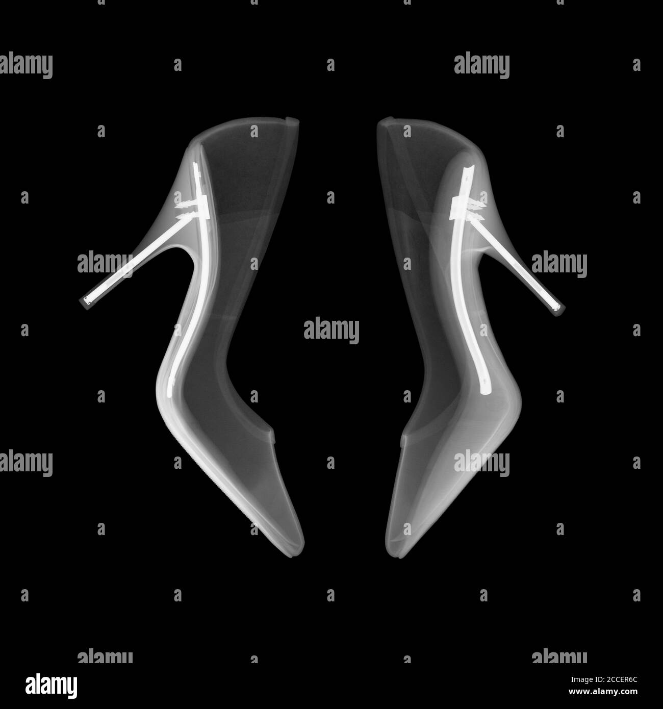 Zapatos de tacón alto, rayos X. Foto de stock