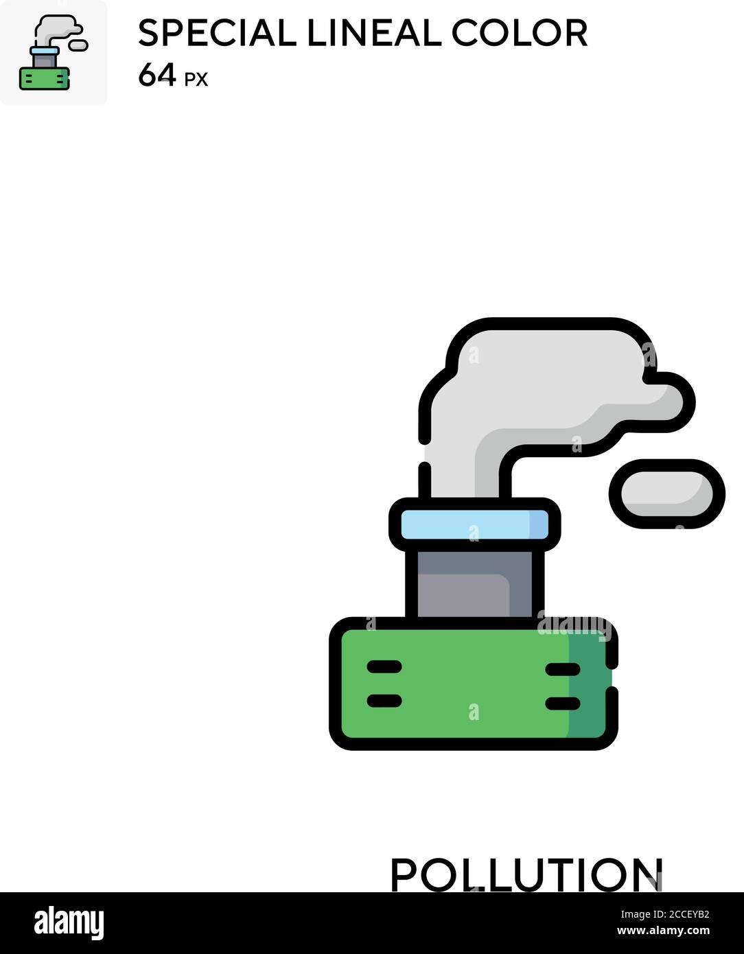 Contaminación icono de color lineal especial. Plantilla de diseño de símbolos de ilustración para elemento de interfaz de usuario móvil web. Ilustración del Vector