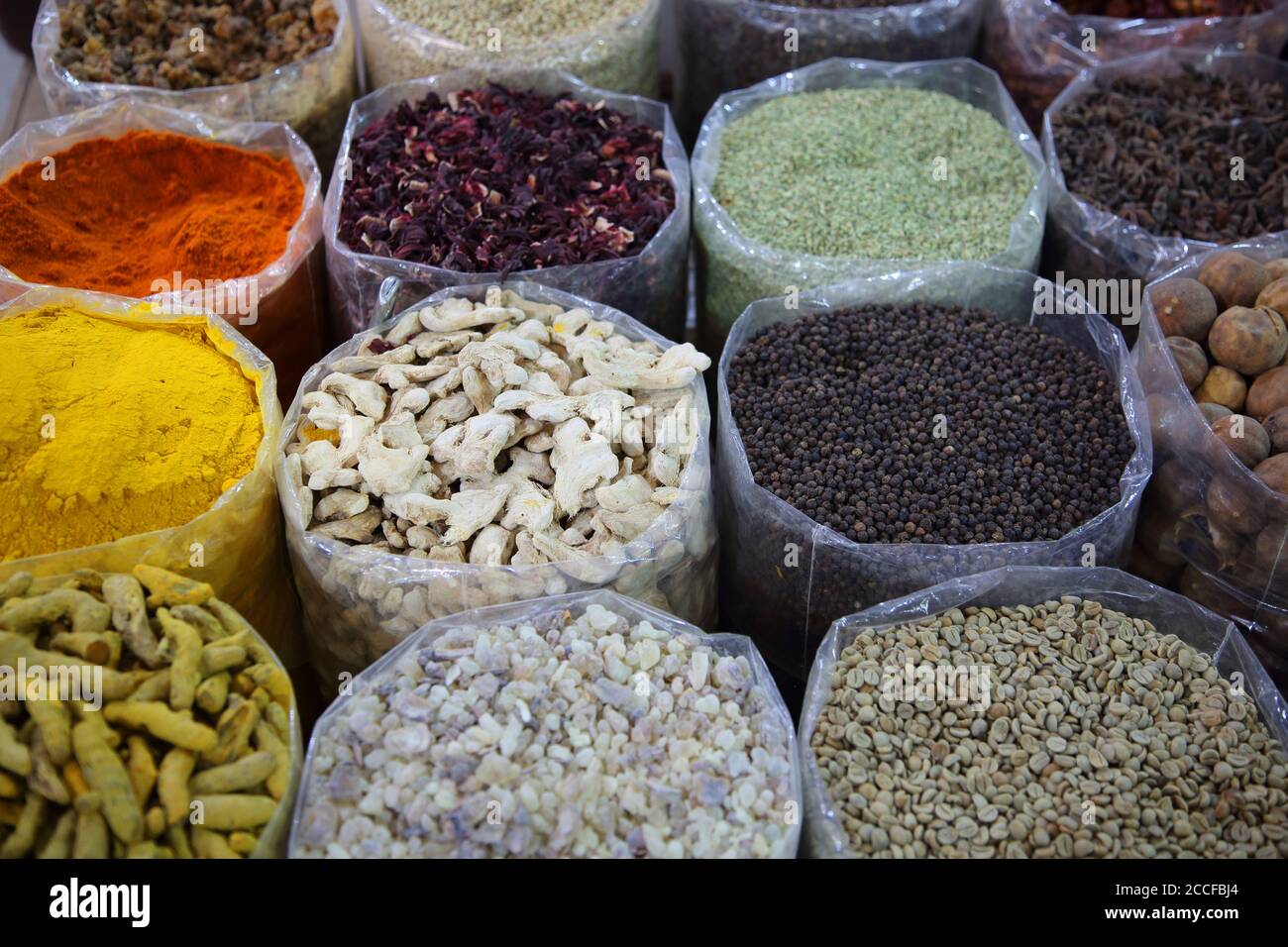 Mercado de especias en Nizwa, EAU Foto de stock