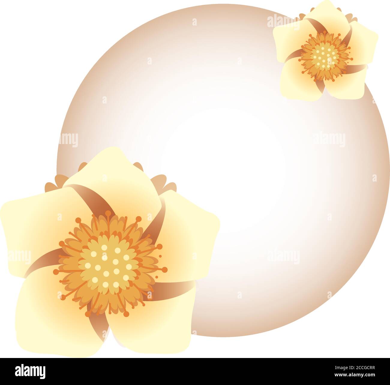 Luna con diseño de flores, mediados de otoño cosecha luna festival oriental chino y tema de celebración ilustración vectorial Ilustración del Vector