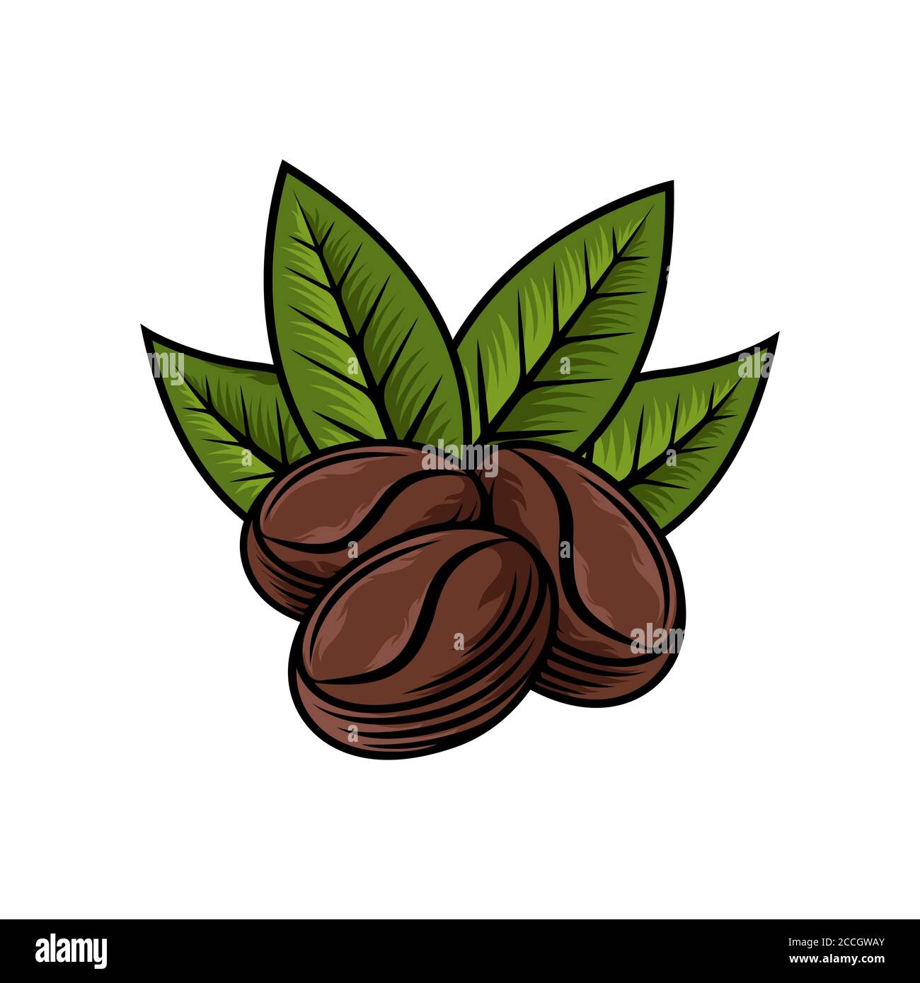 Coffee Beans Logo diseño ilustración vectorial. Beans de Café Vintage