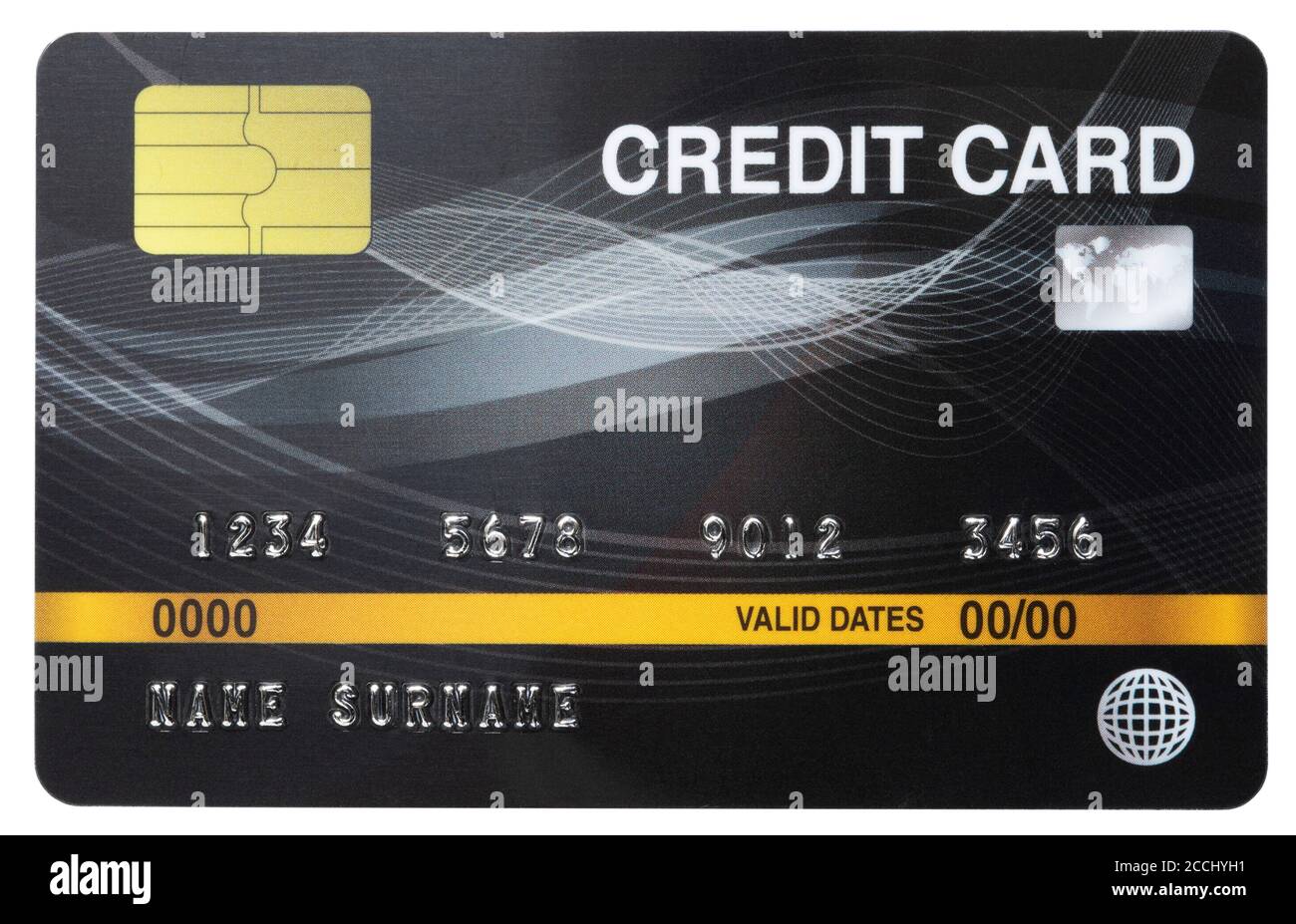 parálisis Significativo objetivo Tarjeta de crédito negra aislada sobre fondo blanco Fotografía de stock -  Alamy