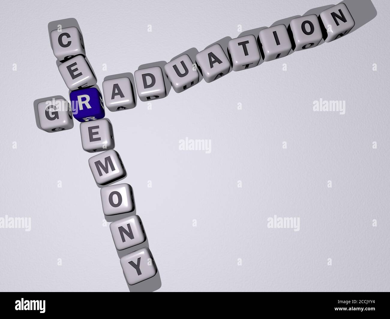Graduacion Ceremonia De Graduacion Crucigrama Con Letras Cubicas De Dados Ilustracion En 3d Fotografia De Stock Alamy
