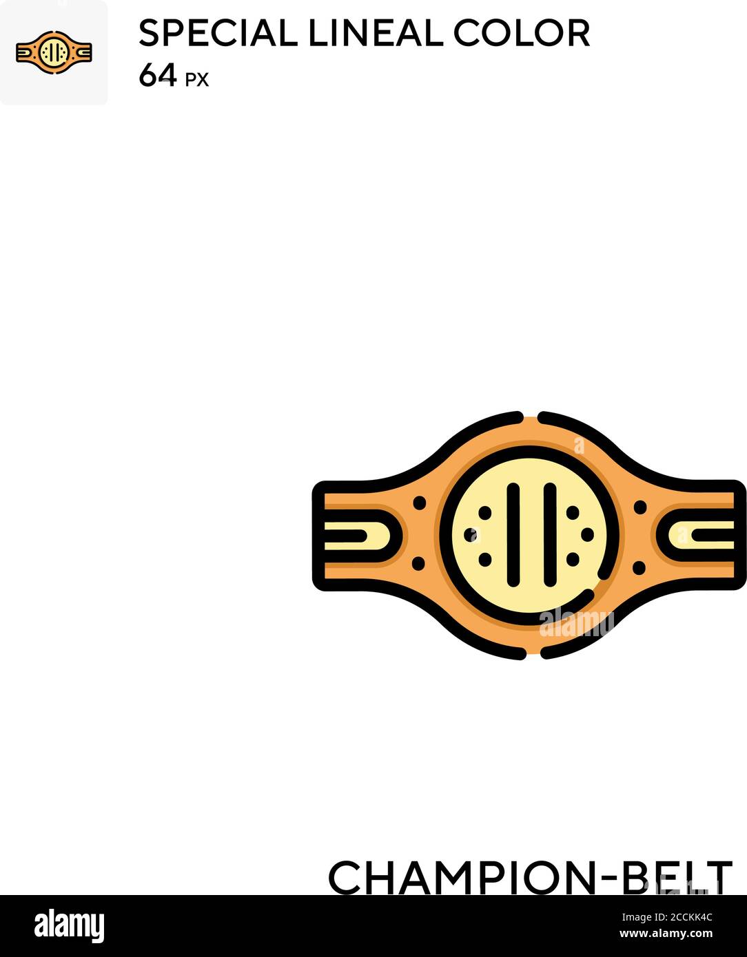 Championbelt icono de color lineal especial. Plantilla de diseño de