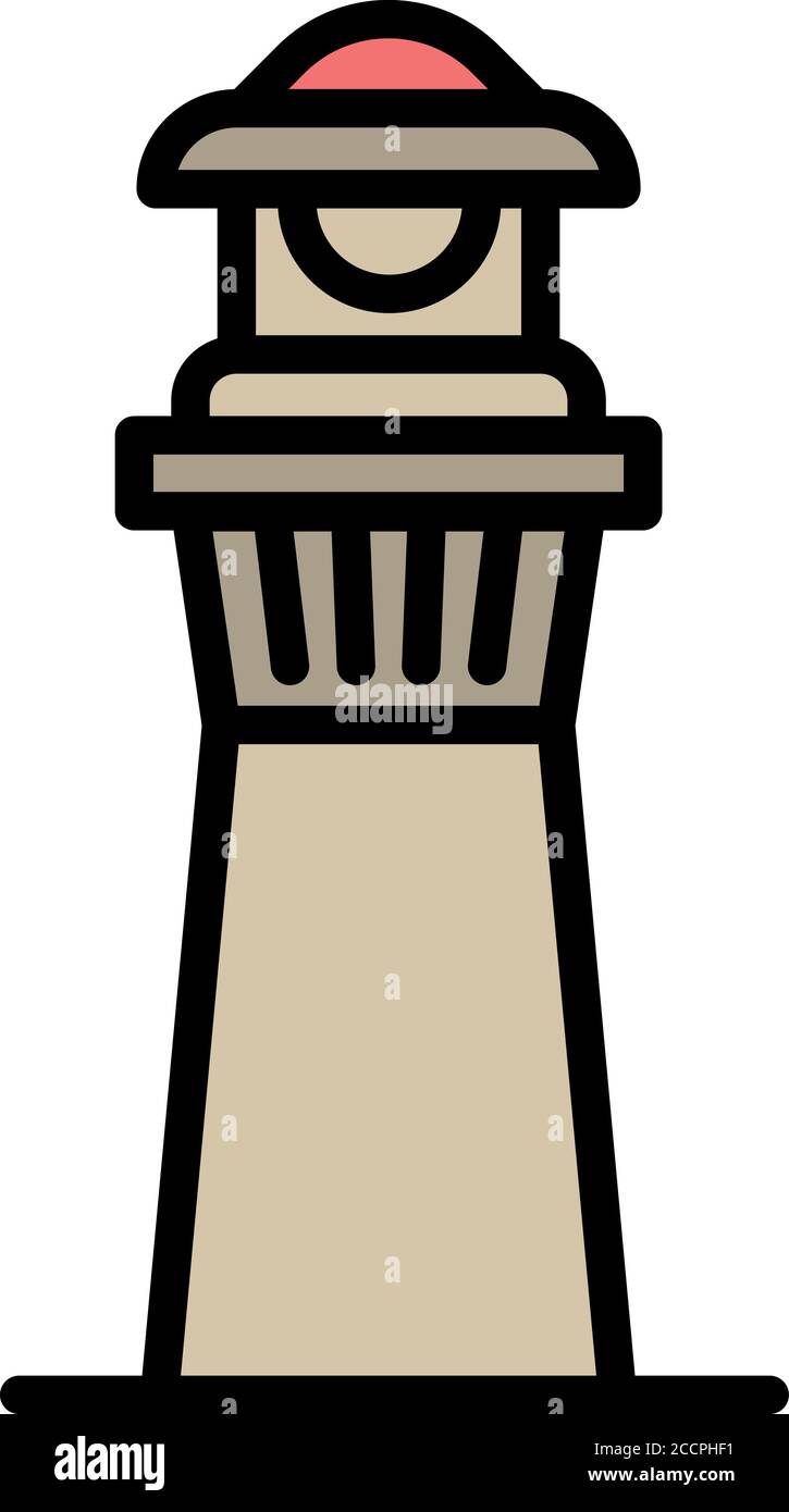 Harbor Lighthouse icono. Esbozo Harbor Lighthouse icono vectoriales para diseño web aislado sobre fondo blanco. Ilustración del Vector