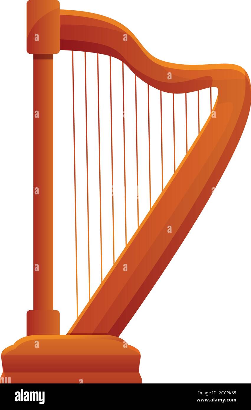 Icono de música Harp. Dibujo animado de icono de vector musical de arpa para  diseño web aislado sobre fondo blanco Imagen Vector de stock - Alamy
