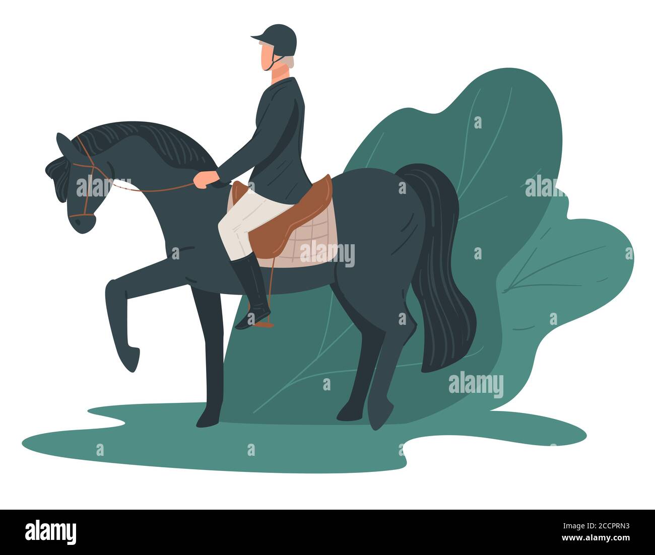 Jockey caballo de subida, hobby de carreras, vector de ocio equino Ilustración del Vector
