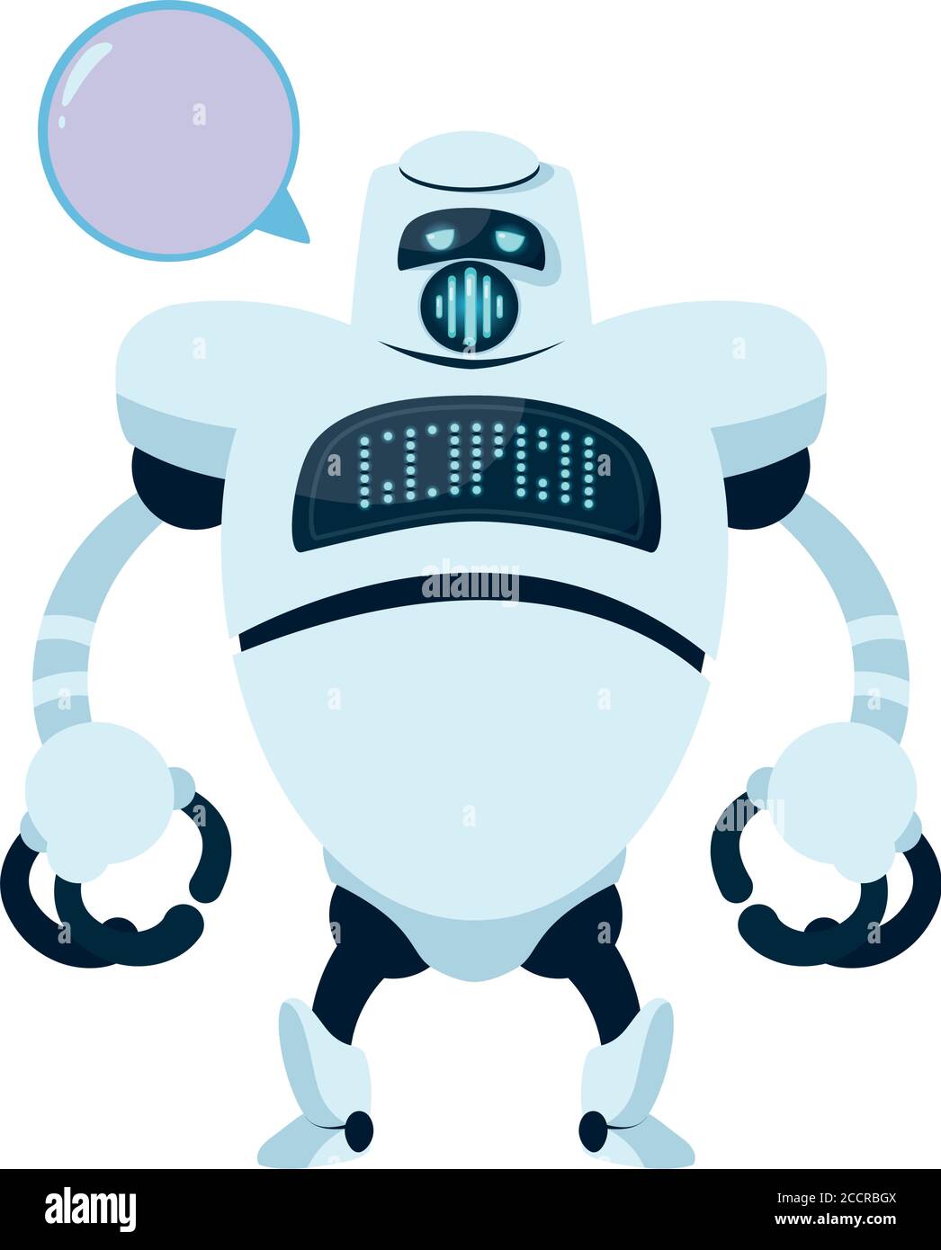 dibujos animados de robot blanco con burbuja de comunicación de tecnología  robótica futurista Juguete futuro máquina cyborg ciencia androide y ficción  tema Vector ilustración Imagen Vector de stock - Alamy