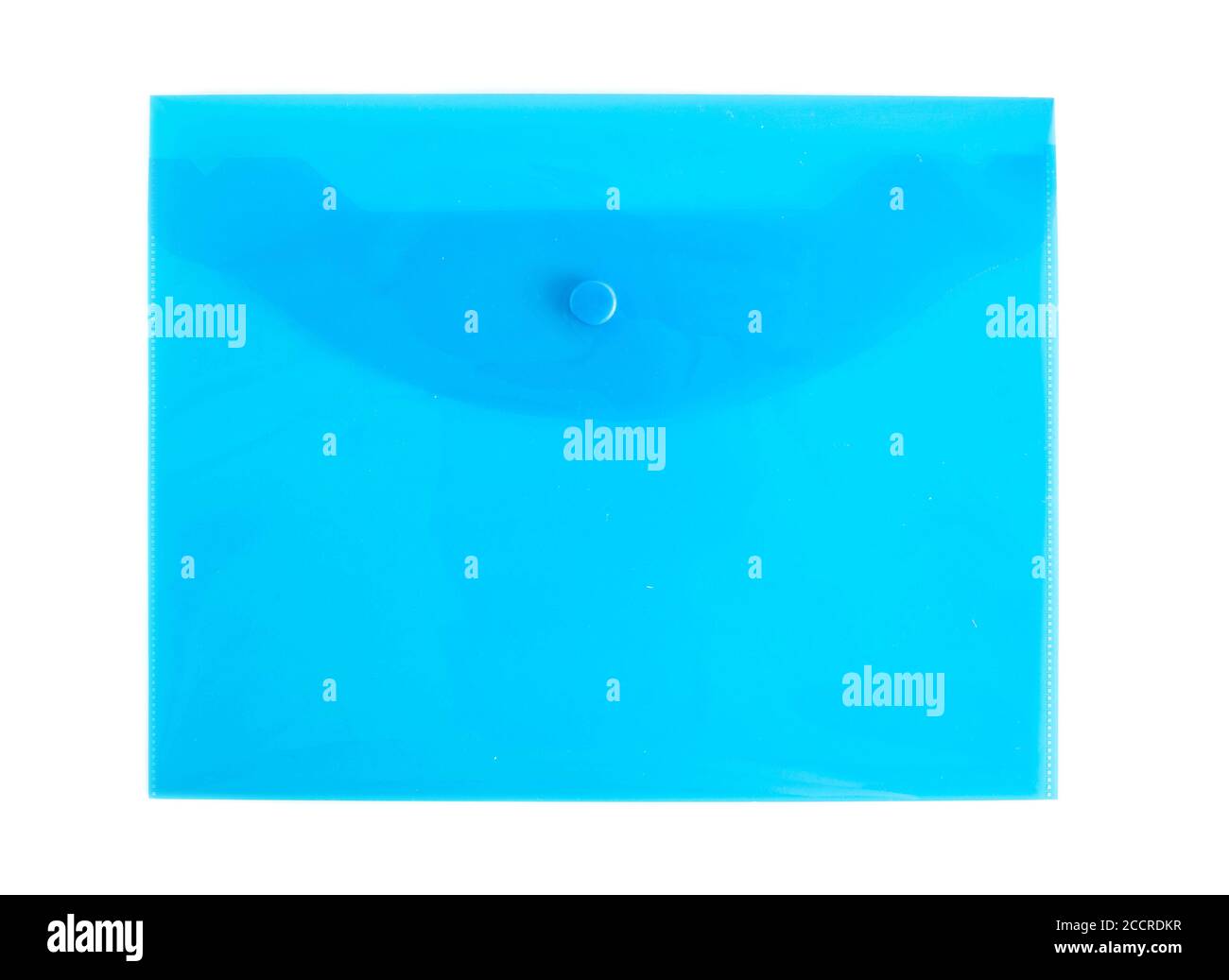 Carpeta azul para documentos y archivo sobre fondo blanco, aislar