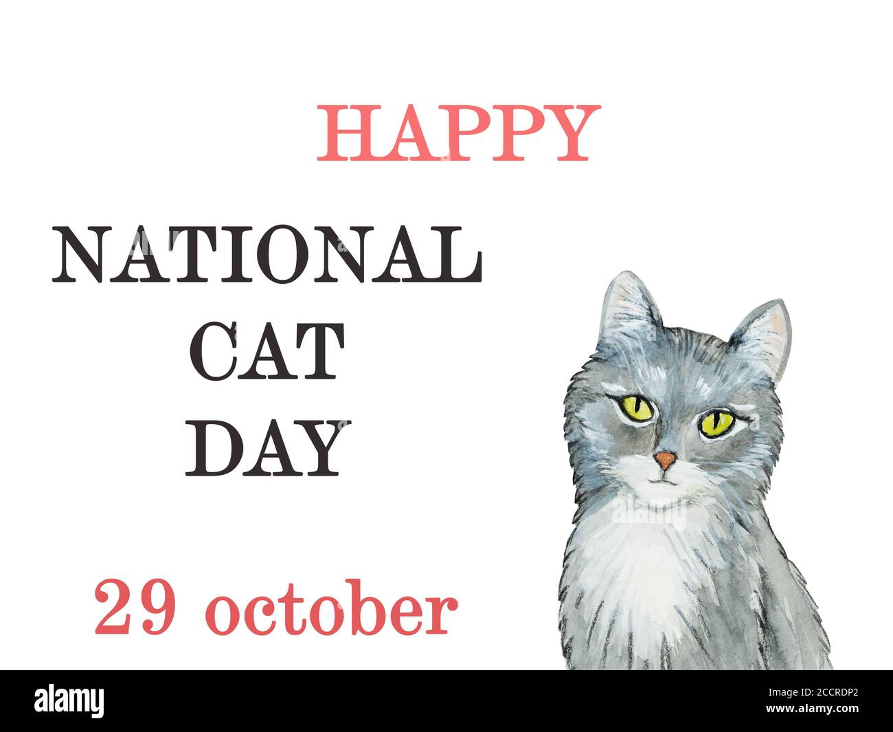 Día Nacional del Gato. Bonita tarjeta. De cerca Fotografía de stock - Alamy