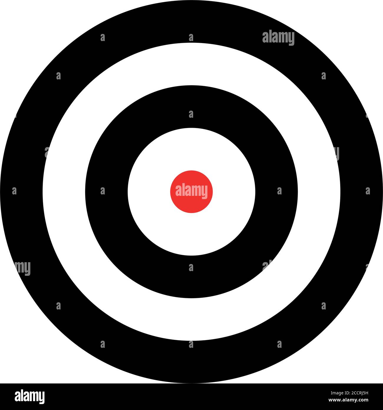 Blanco negro con punto rojo en el centro. Símbolo de caza, deporte de tiro  o logro. Icono de vector simple Imagen Vector de stock - Alamy