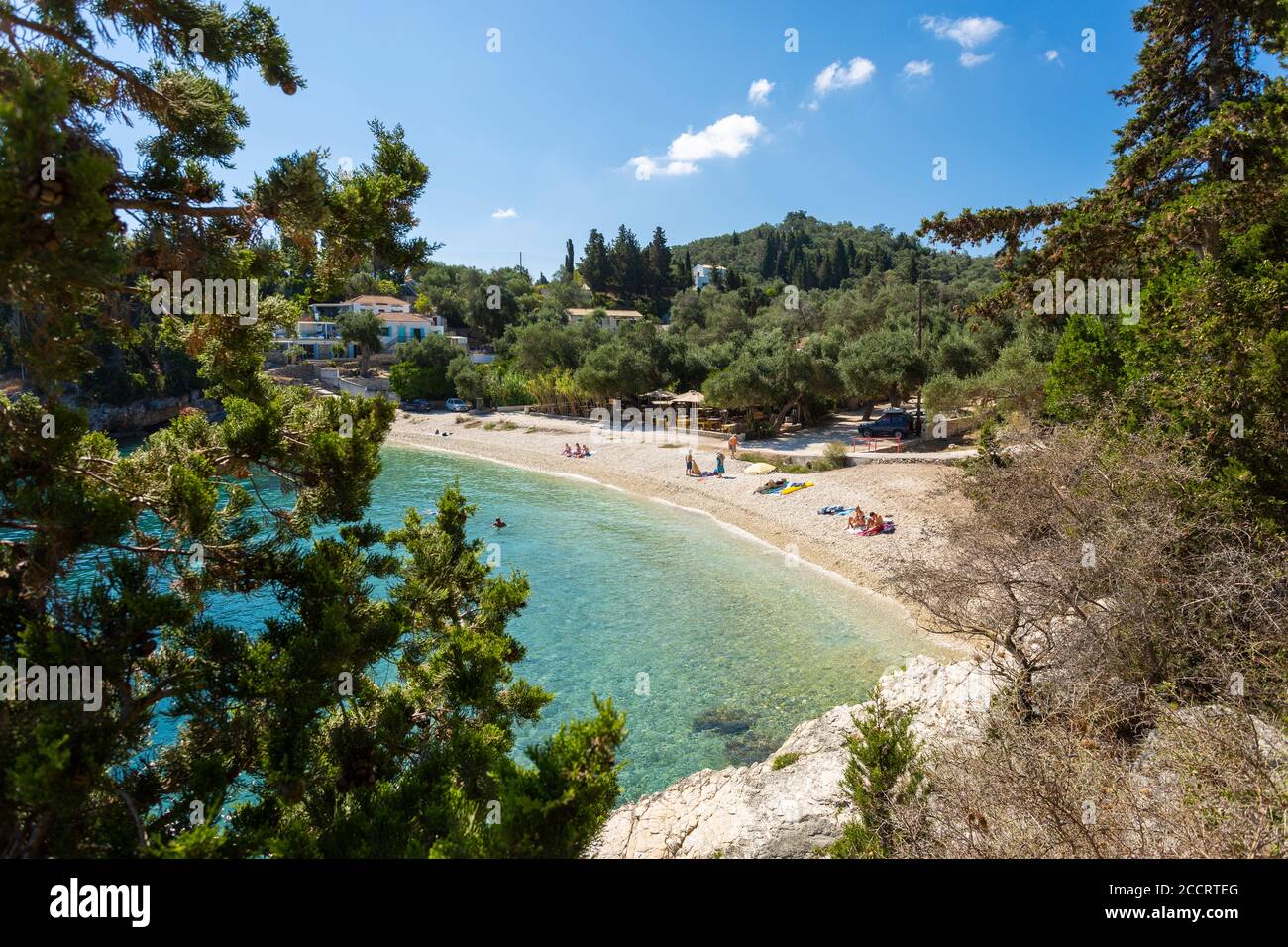 Playa de Levrechio cerca de Longos, Paxos, Islas Jónicas, Grecia Foto de stock