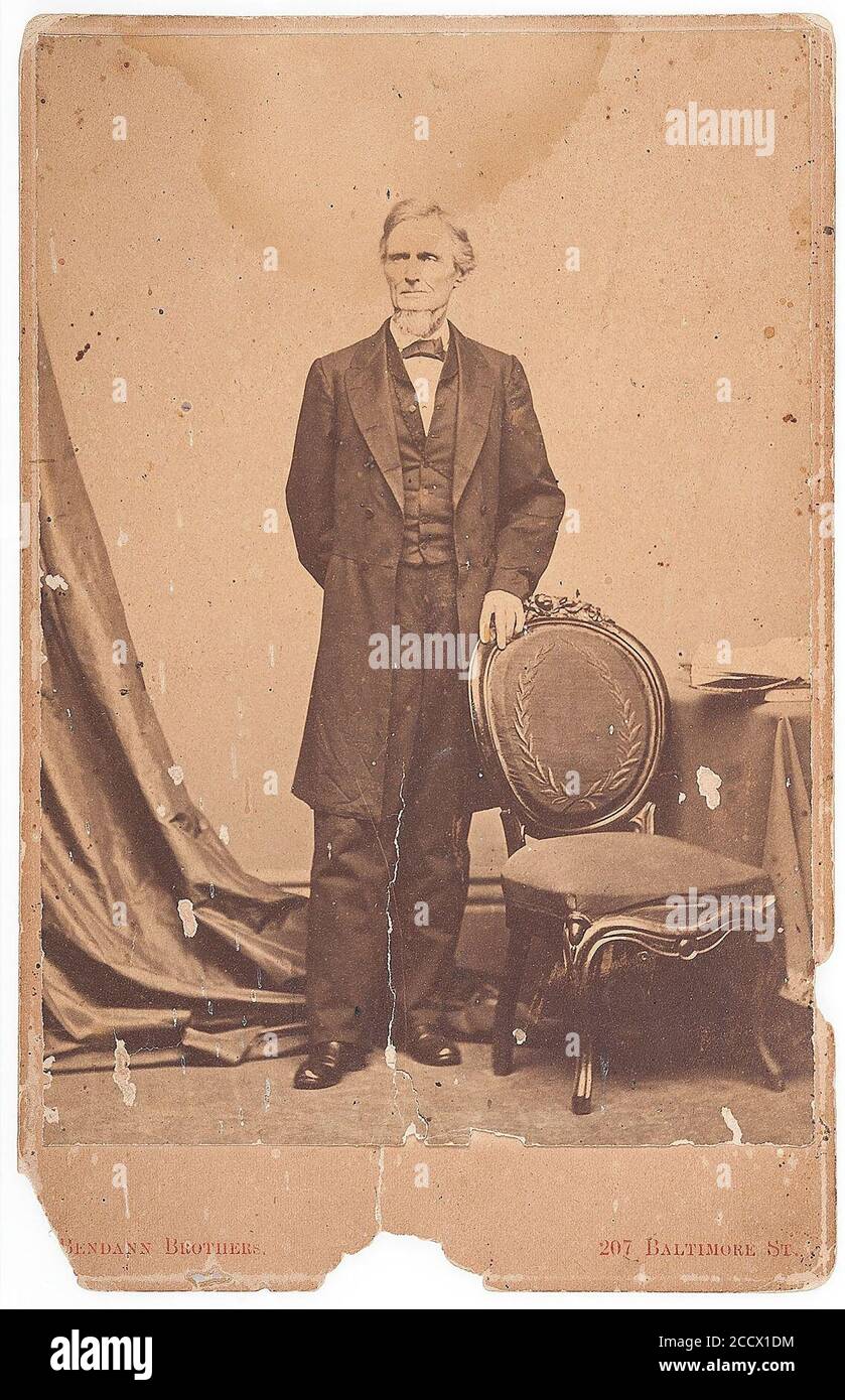 Jefferson Davis por Bendann Brothers, 1867. Foto de stock