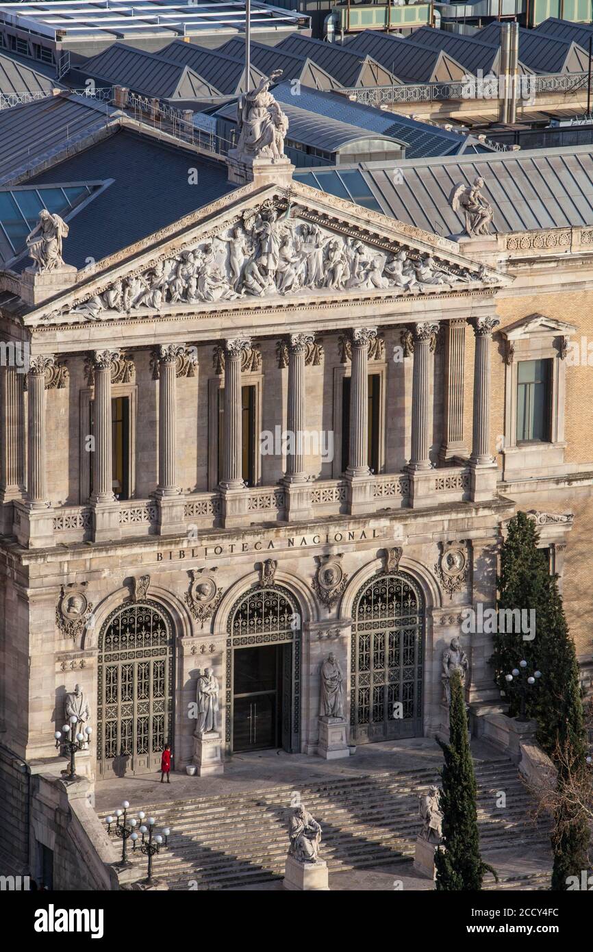 Biblioteca Nacional, Madrid, España Foto de stock