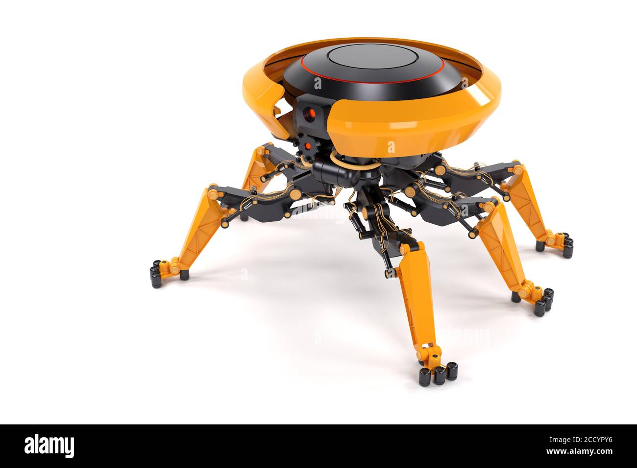 Drone robótico industrial con brazos mecánicos sobre fondo blanco. Concepto  de robot auxiliar o bot. presentación e ilustración en 3d Fotografía de  stock - Alamy
