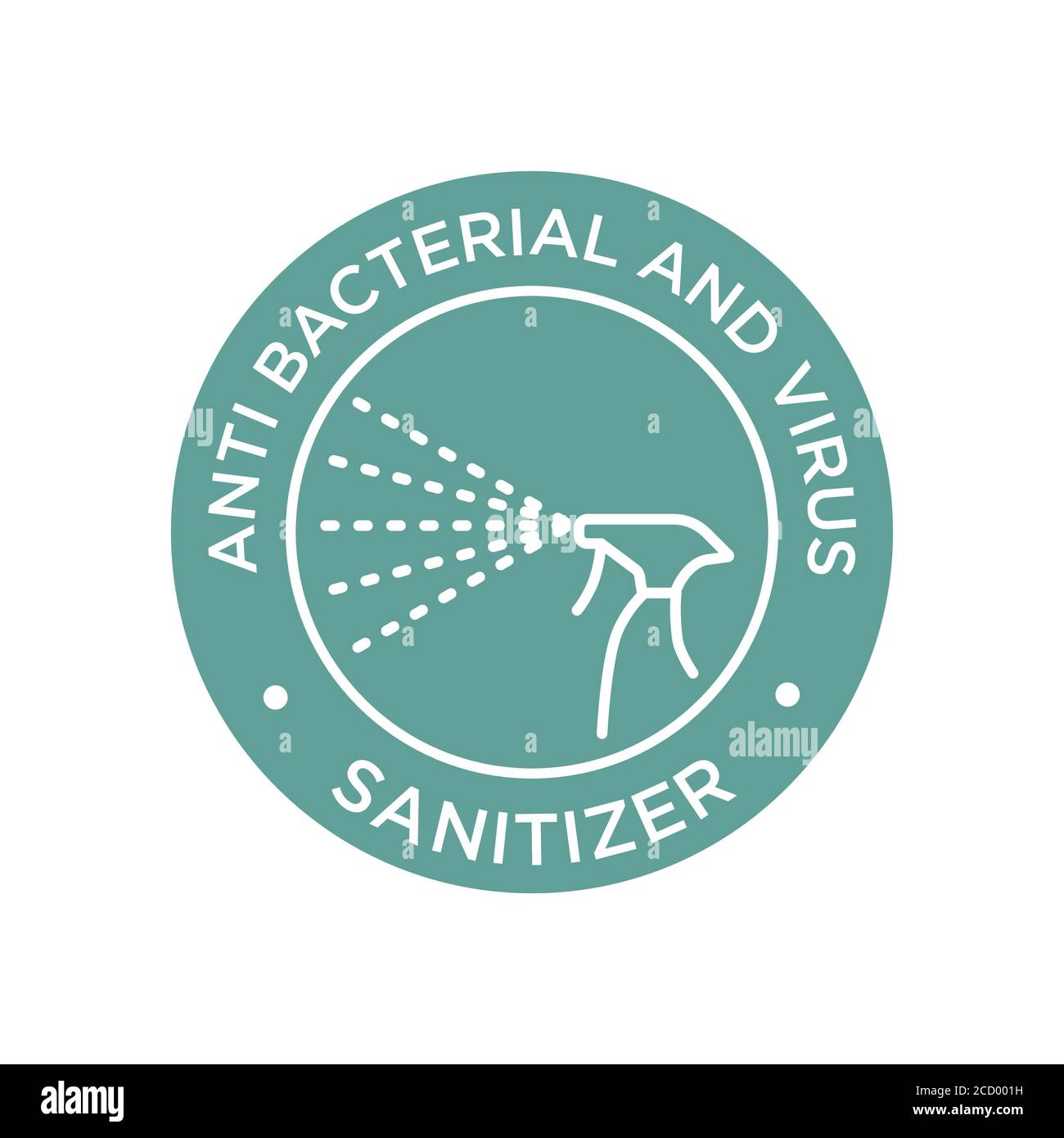 Icono del higienizador. Solución antibacteriana y vírica. Símbolo redondo para etiquetas de gel desinfectante. Ilustración del Vector