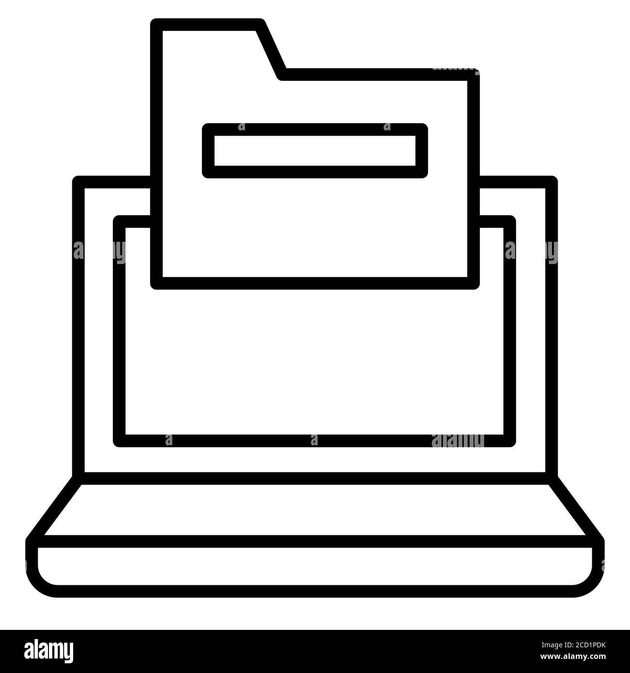 Icono de la línea de análisis de datos de la carpeta digital Fotografía de  stock - Alamy