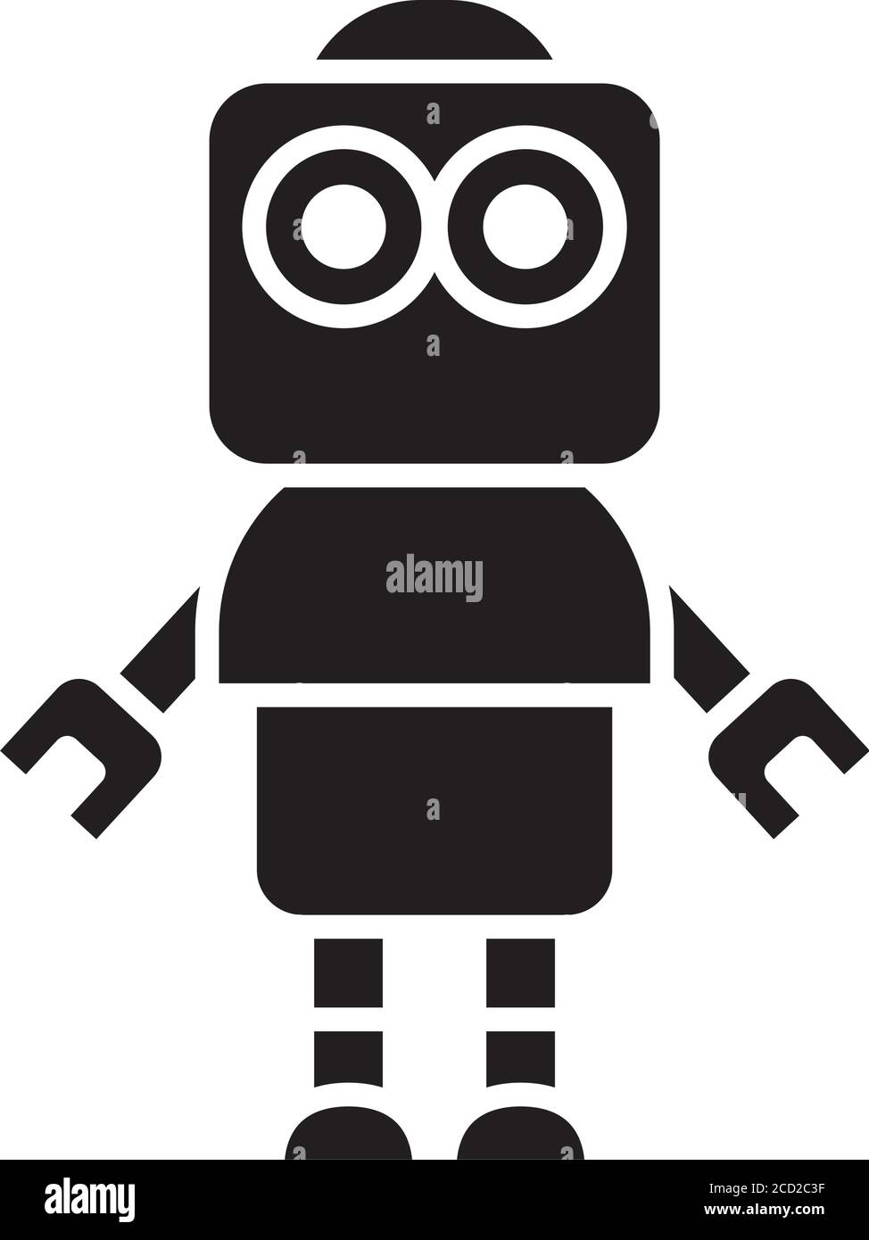 concepto robótico, lindo robot de pie icono sobre fondo blanco, estilo  silueta, ilustración vectorial Imagen Vector de stock - Alamy