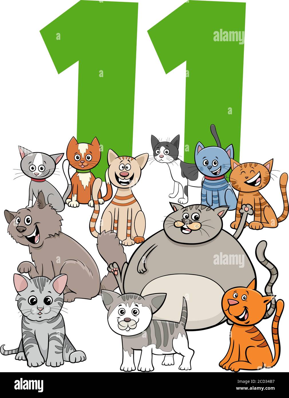 Ilustración de dibujos animados del número Eleven con gatos y gatitos funny Grupo de caracteres animales Imagen Vector de stock - Alamy Ilustración de dibujos animados del número Eleven con gatos y gatitos funny Grupo de caracteres animales Imagen Vector de stock - Alamy