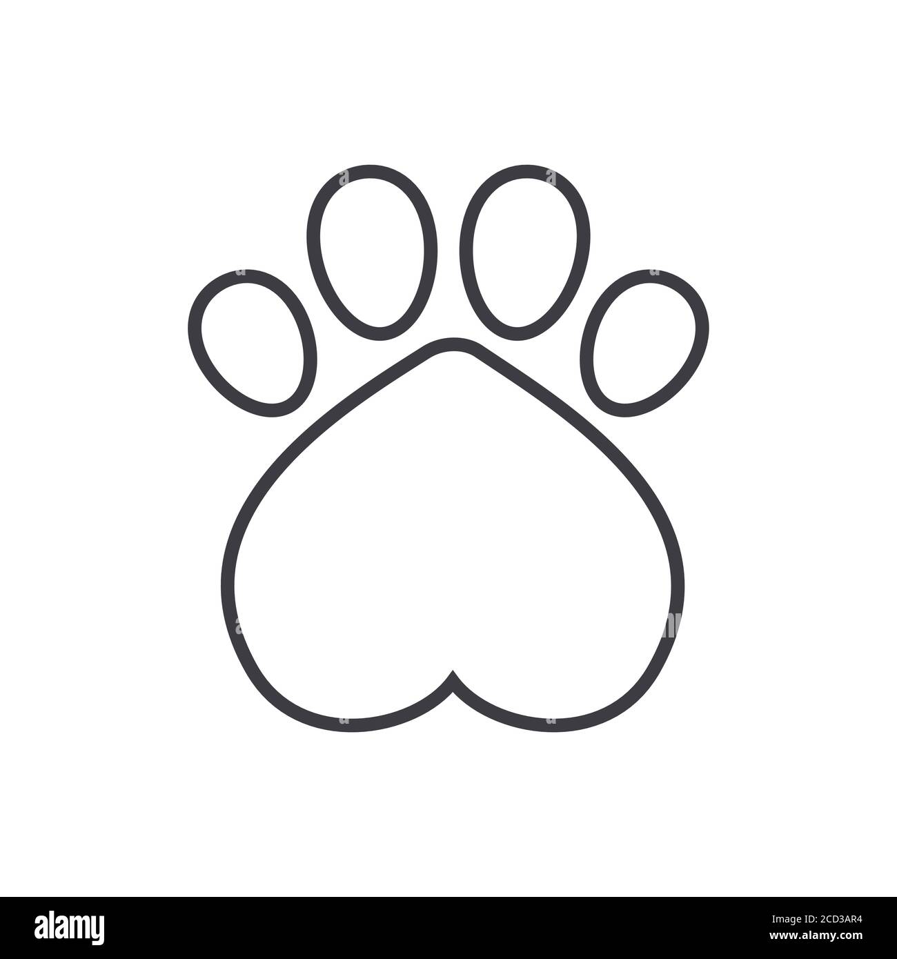 Icono para perros. Símbolo de huella de perro con corazón. Diseño plano y  verde Imagen Vector de stock - Alamy