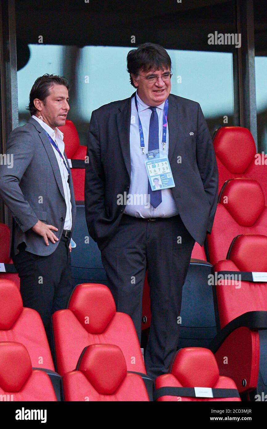 Theodore Theodoridis, Secretario general de la UEFA, derecha, Liga de  Campeones de Fútbol, final, París St. Germain (PSG) - FC Bayern Munich (M).  0: 1, el 23 de agosto de 2020 en