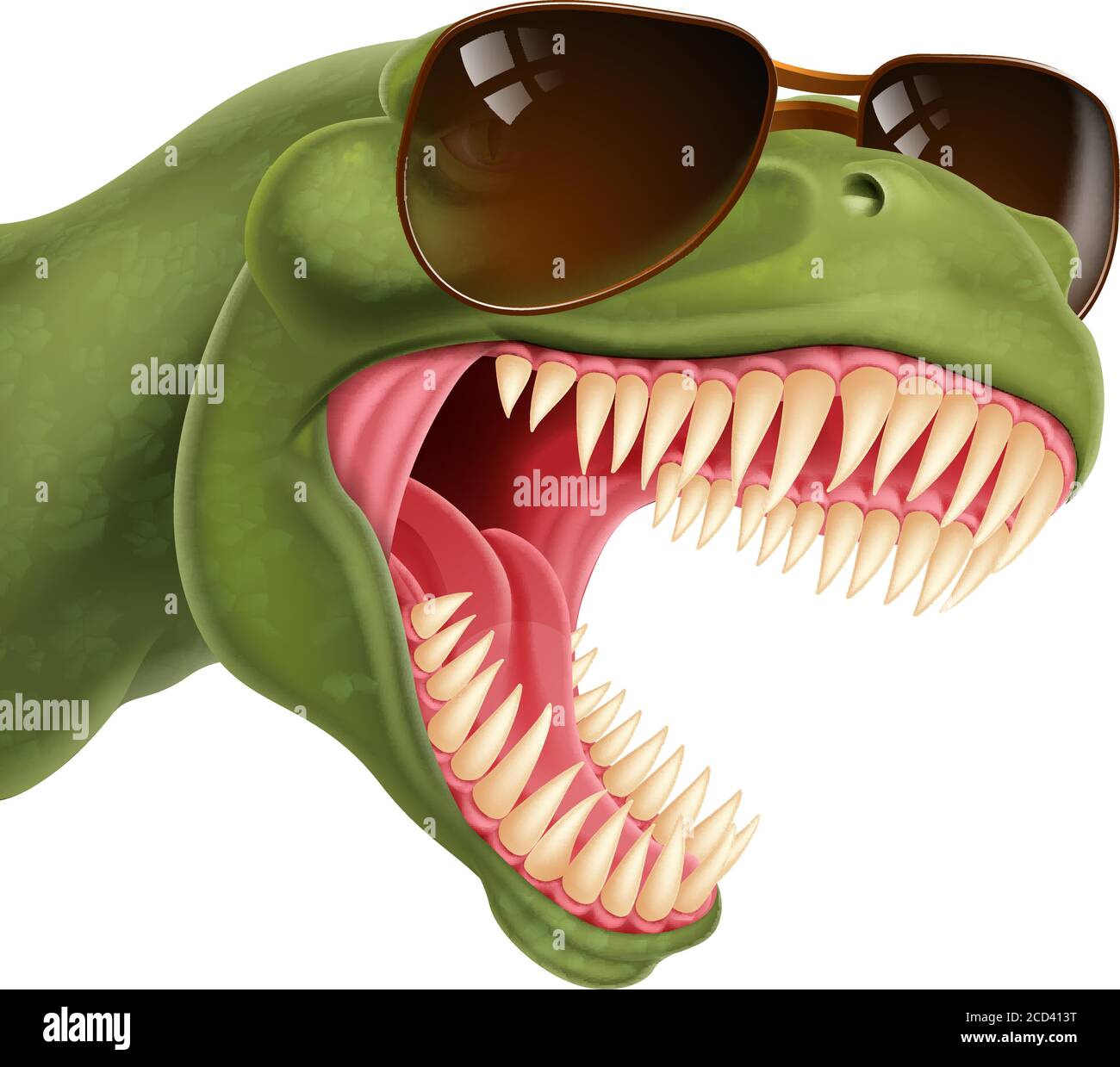 Dinosaurio fresco usando gafas de sol Shades Ilustración del Vector